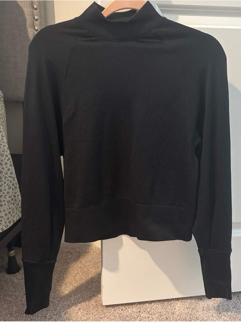 lululemon athletica Black Mock Neck Long Sleeve Top